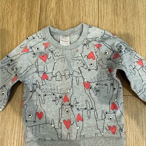 Hanna Andersson Gray Bear Print Kids Sweatshirt